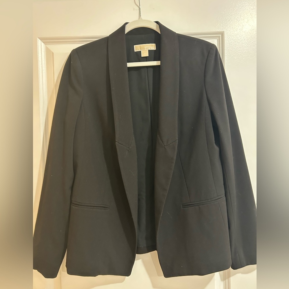 Michael Kors Women's Black Open-Front Blazer